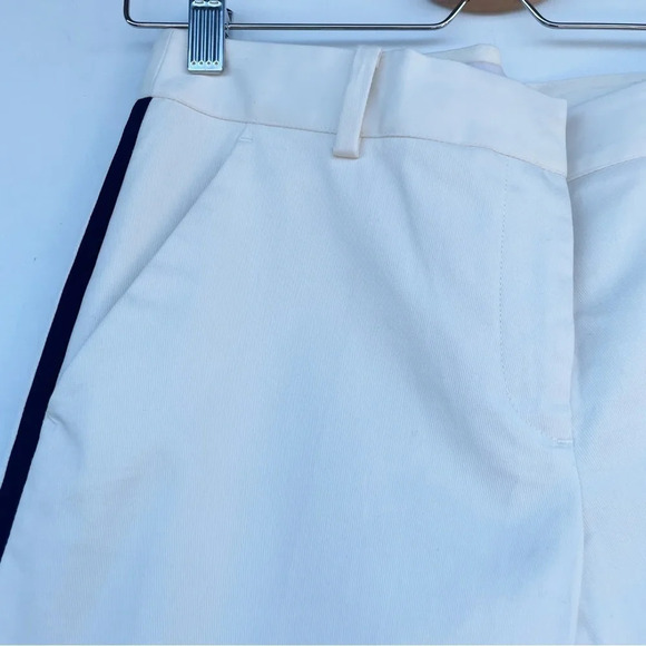 Tory Burch white trouser pants printed ankle details Sz 0 - Picture 6 of 7